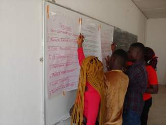 Students cast their votes for what they think are the most important personal, social, and communication skills to include in their forestry education.